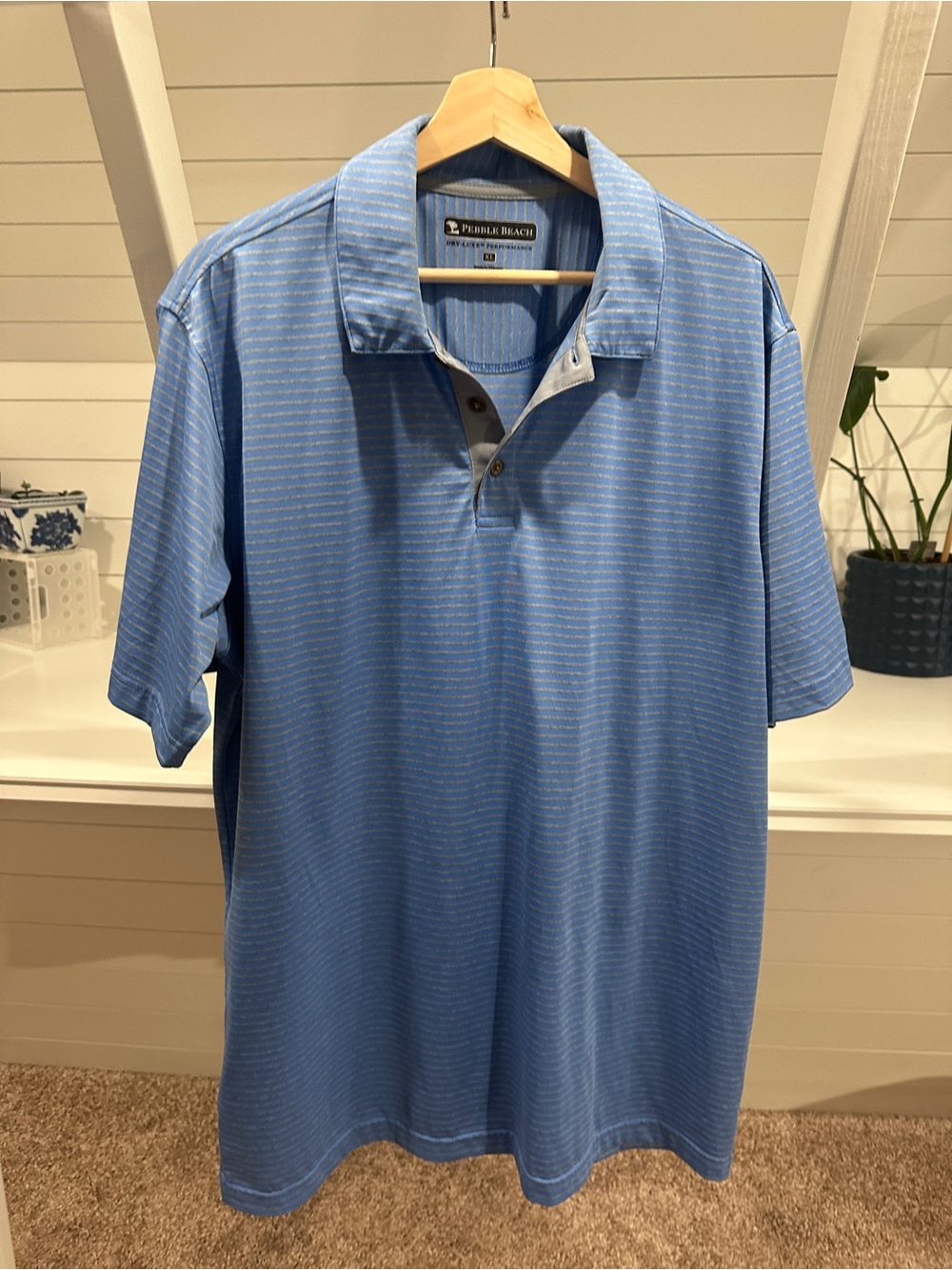 Pebble Beach Men's Light Blue short sleeve shirt